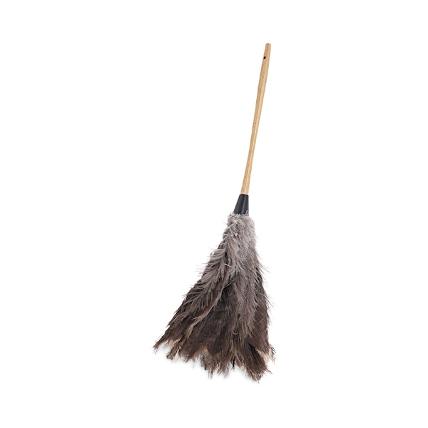Boardwalk Professional Ostrich Feather Duster, 16" Wood Handle, 12" Gray Bristle BWK31FD - main